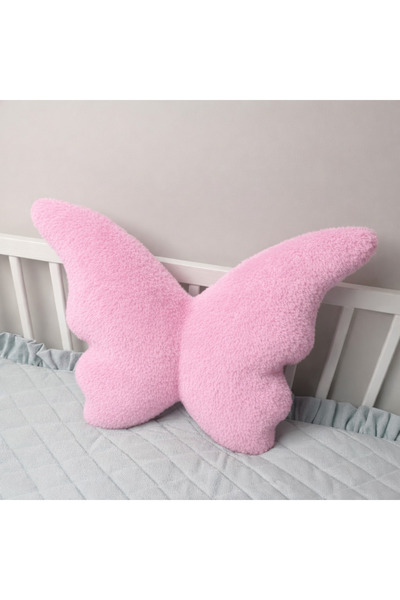 Yastıkland PEMBE PELUŞ KELEBEK DEKOR YASTIK