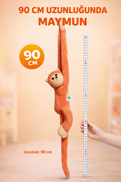 İB GLOBAL Elleri Yapışan Oyun Ve Uyku Arkadaşı Peluş Maymun Oyuncak Sarılan M...