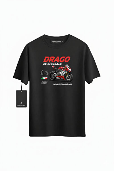 PERISENSE Unisex Drago V4 Printed Premium Combed Cotton Oversized T-Shirt