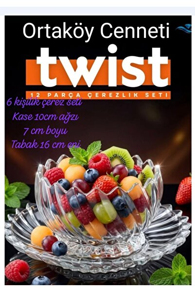ORTAKÖY CENNETİ 6 kişilik 12 parça çerez sunum seti TWIST yeni mod.6 ad kase ...