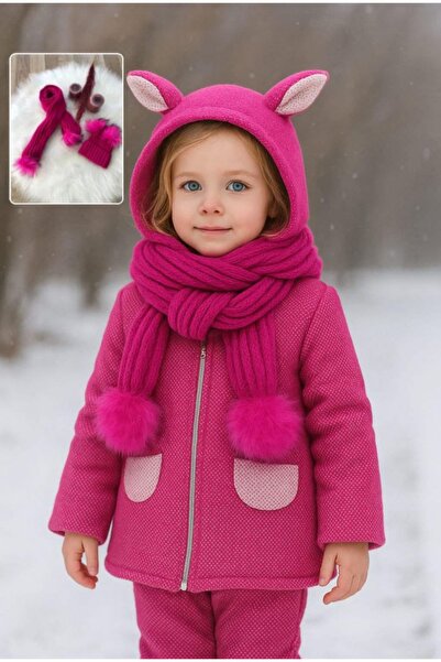 BEGONYA BEBECE KIDS Hat with Earmuffs - Scarf - Beanie 1/5 Year Old Girl/Boy