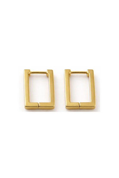 Jaida Moda Women's Gold Color Steel Rectangular Figure Earrings