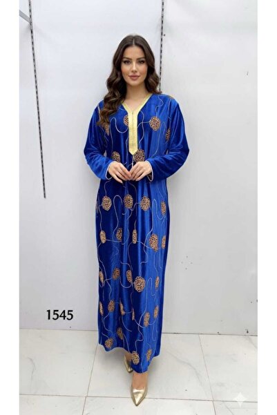 Razan Fashion Velvet house dress with elegant embroidery, available in ample ...