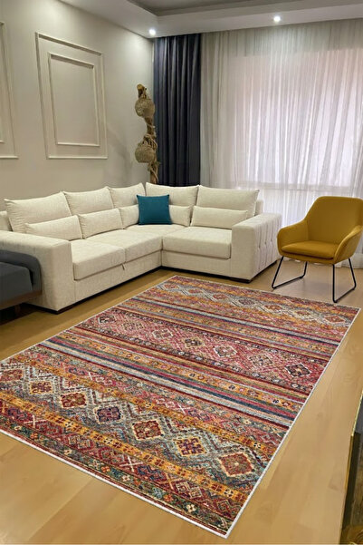 CENTER AVM Vintage Halı Salon Halısı Makinede Yıkanabilir Halı Kaymaz Taban Halı