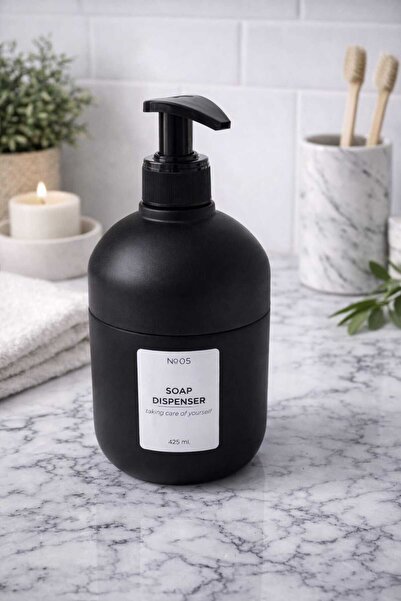 PAŞABAHÇE CAM 1 Adet Siyah Cam Sıvı Sabunluk