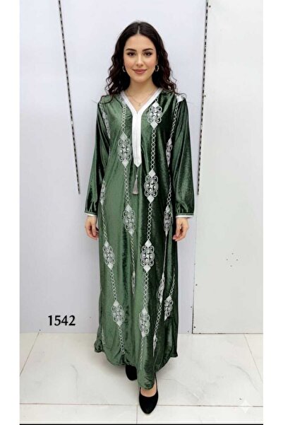 Razan Fashion Velvet house dress with elegant embroidery, available in ample ...