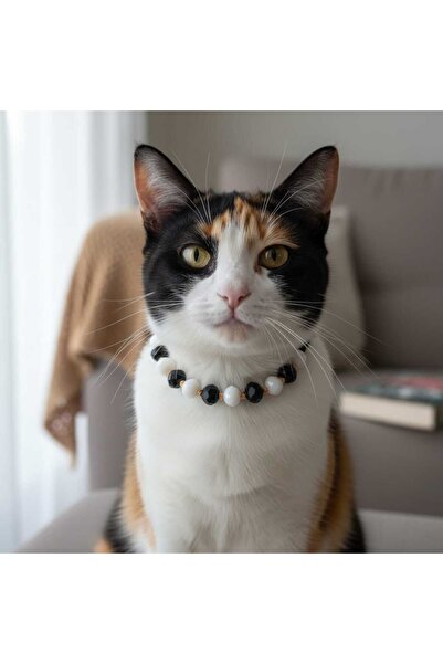 Ralp Moda Red Beaded Cat Necklace – Stylish and Decorative Pet Accessory