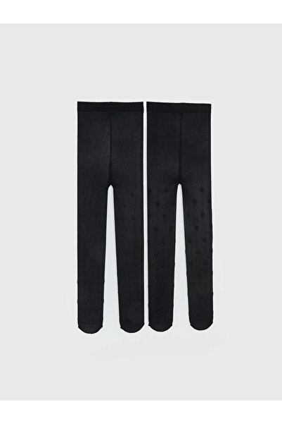 LC Waikiki Esvab • Modern & Distinctive Embroidered Girls' Thin Pantyhose 2-Pack