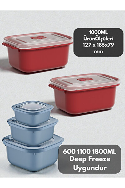 PONÇİK BEBEK 5-Piece Storage Container Set Is Suitable for Microwave, Refrige...