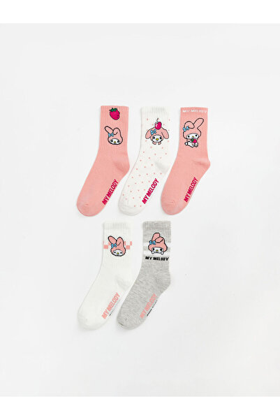 LC Waikiki RMZ GİYİM FARKIYA Șosete pentru fete cu motiv My Melody, pachet de 5