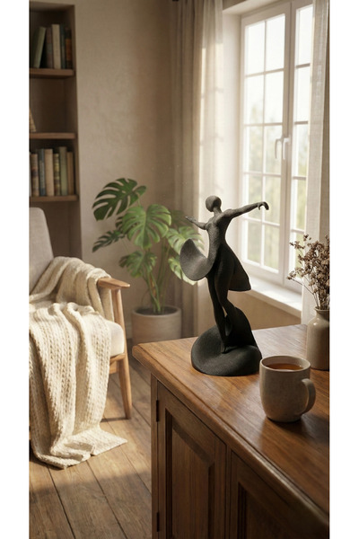 uAmor "Siyah Kuğu" Balerin Heykel - Dekoratif Heykel/Biblo