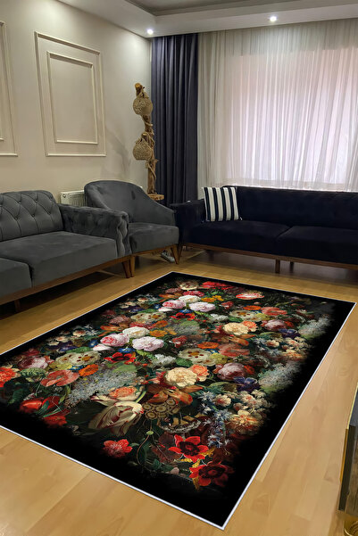 CENTER AVM Vintage Halı Salon Halısı Makinede Yıkanabilir Halı Kaymaz Taban Halı