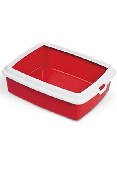 MBS Small Cat Litter Container Hydra with Padded Handle Red/White