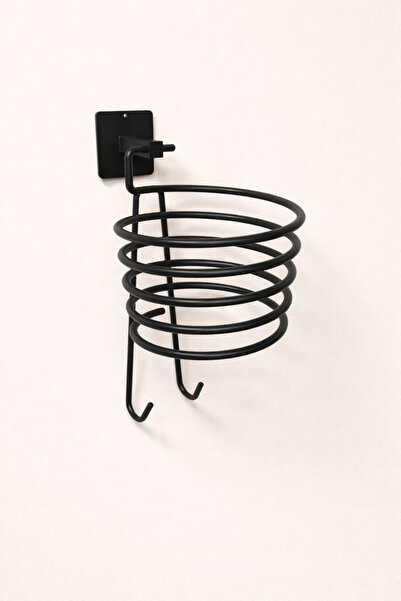 Mirilliahome Siyah Yapışkanlı Fön Makinesi Tutucu | Saç Kurutma Makinesi Askı...