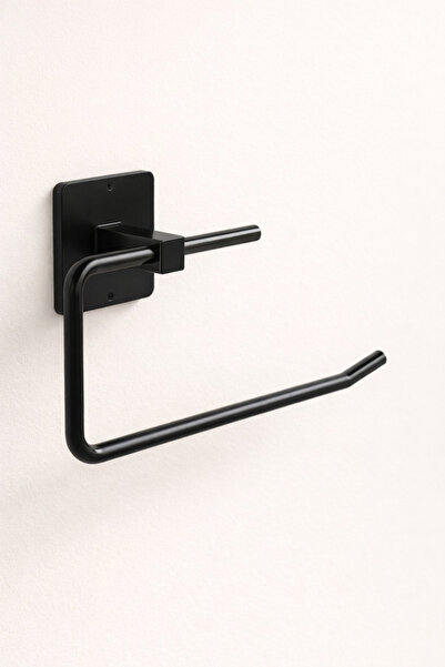 Mirilliahome Siyah Kare Yapışkanlı WC Kağıtlık | Delmesiz Tuvalet Kağıtlığı |...