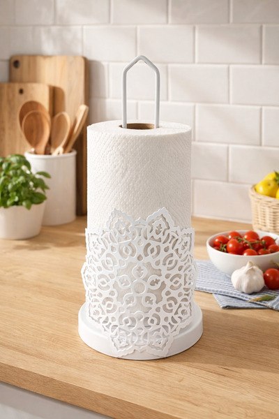 LUXAY HOME Decorative Towel Napkin Holder White Kitchen Dowery Decoration