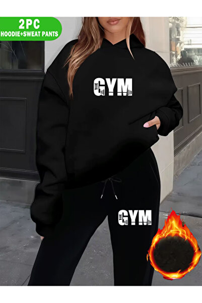 GHZAL Home Collection Unisex gym printed Hooded tracksuit set - oversized tra...