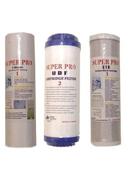 KANA Super Pro 3-Piece Filter Set for Home Water Purifier White 25cm