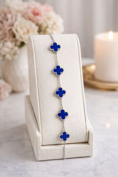 G&S Türkiye Lacivert Renkli Beş Yonca Bileklik