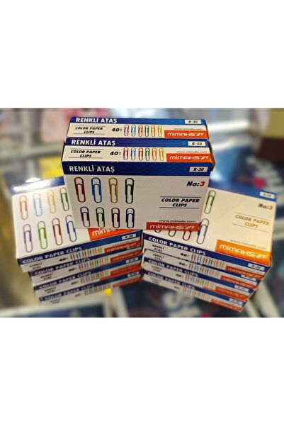 ada çanta kırtasiye Mimaks 10 Boxes of No. 3 Colored Paper Clips (Medium Size...