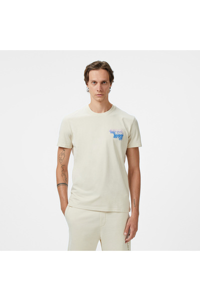 Tommy Hilfiger Back Logo Erkek Bej T-Shirt