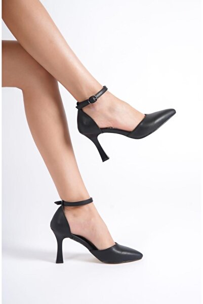 çiftaltı Women's Black High Thin Heel Stiletto