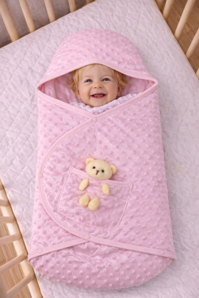 GÜLERBEBECİX Cute Swaddle with Baby Swaddle Toy