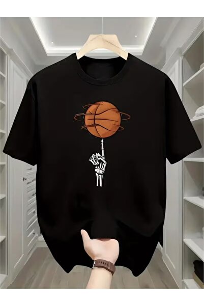 COMANCHERO Tricou oversize cu imprimeu cu figură de baschet pentru bărbați
