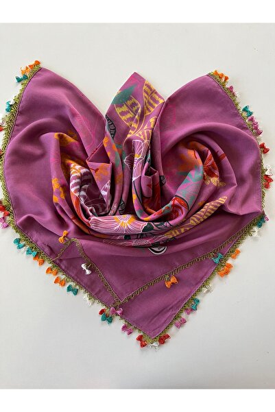 REYYAN Eșarfă cu broderie manuală și cusături fine/lucru manual/acoperământ p...