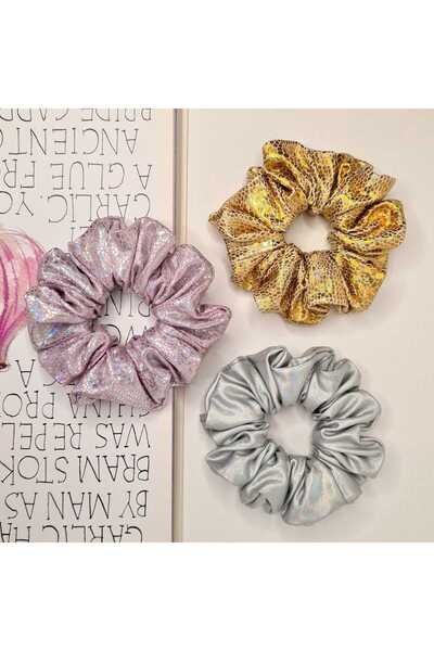 patlangaç Saten Kadife Lastik Toka 3'lü Set - Tül Lastik Toka Sevgililer Günü...