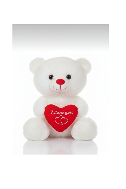 fenomen Ayıcık Kalpli Beyaz 35 cm - Sevimli & Yumuşak