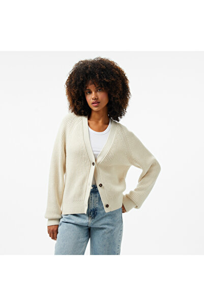 Calvin Klein Mouline Relaxed Kadın Krem Rengi Hırka