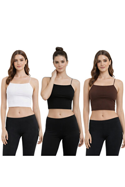 MODARENGİN 3 قطع من الملابس الداخلية القصيرة ذات الأشرطة الرفيعة (بويستر) - ت...