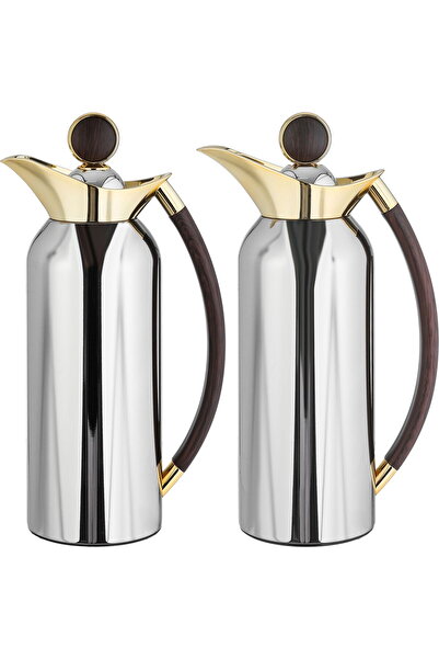 Generic طقم ترمس ثريا من معرض السيف، سعة 1 لتر، مصنوع من الزجاج من الداخل، بم...