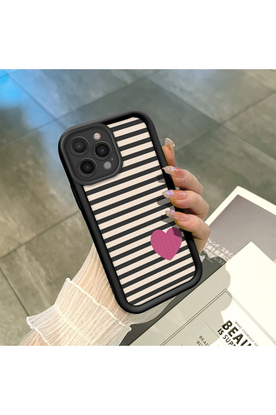 ucuc جراب مرن ممتص للصدمات وواقي للعدسة بنمط قلب من السيليكون الأسود متوافق م...