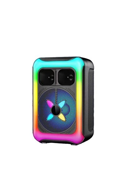 Başkenttekno Kablosuz Mikrofonlu RGB Işıklı Bluetooth Hoparlör USB TF FM 12W ...