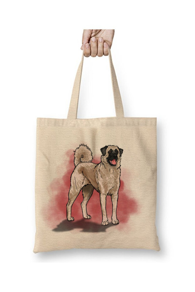 Toyaso Geantă de pânză albă pentru câine Sivas Kangal Anadolu, cu mâner lung,...