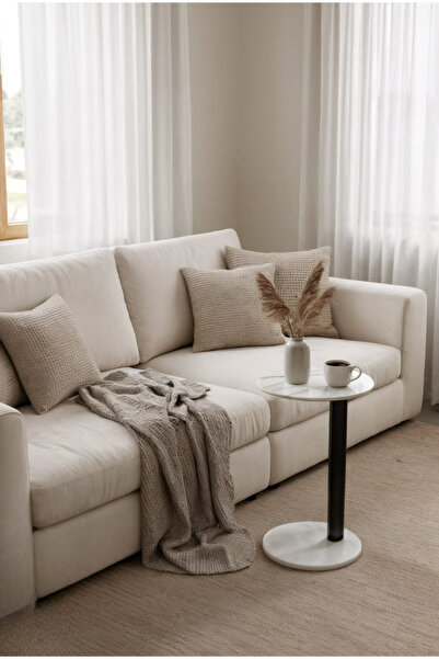 Areka White marble serving table