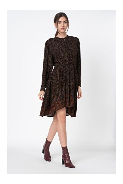 Desigual Desigual dress, Brown, with gold inserts, 20WWVW50