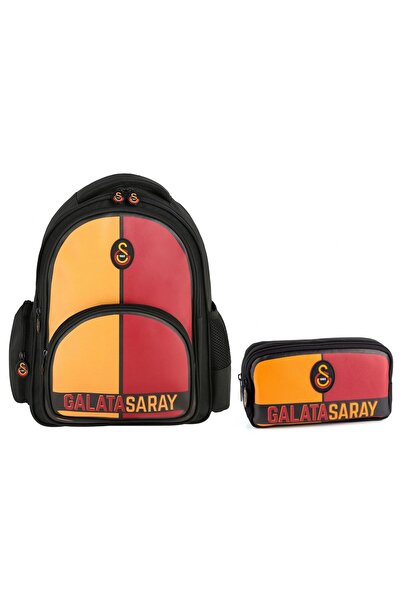 Galatasaray Sarı Kırmızı Okul Sırt Çantası ve Kalem Çantası Seti - SETME25552C