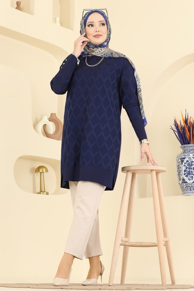 ModaMerve Baklava Desen Merserize Tunik 3288UZ662-MS Laci