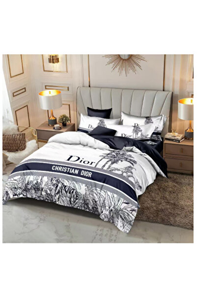 LAOBAN Bedsheet Set 6pcs in Cotton Material black and white king size