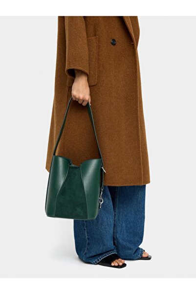 PARFOIS Deri Detaylı Bucket Çanta