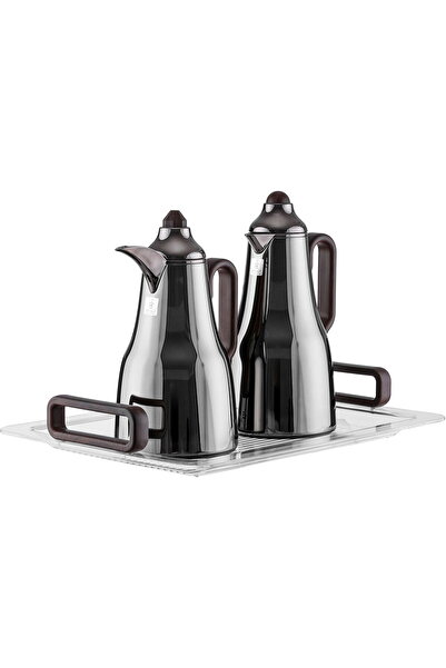 Generic طقم ترمس السيف جاليري أبك، 1/0.7 لتر، مادة داخلية زجاجية، تفرية - أسو...