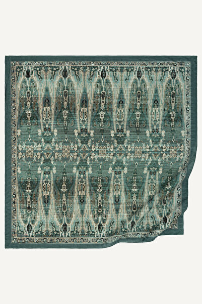 SilkTouch Mint Heritage Patterned Muslin Scarf