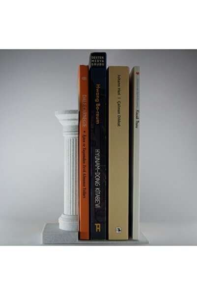 MidoriWorks Decorative Book Support with Ancient Roman Column Design - Marble...