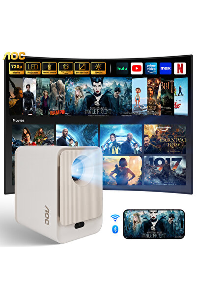 Aoc 1080P Sealed Projector | 12000LM 300ANSI | WiFi6 BT5.0 | Android12 | Auto...