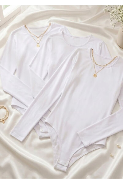 Loule Women's 3-Pack Advantage Pack Long Sleeve 95% Cotton Snap-On Bodysuit T...