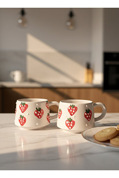 RGS HOMELİFE Set of 2 Handmade Ceramic Mugs, Ceramic Coffee, Espresso and Tea...