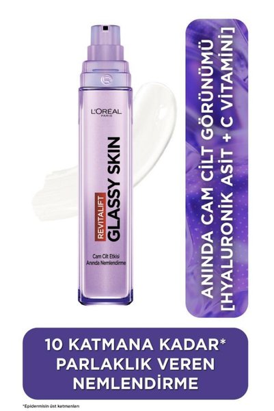 L'Oreal Paris Işıltılı Nemlnedirici Revitalift Filler Glassy Skin Cam Cilt Etkili Krem + 902 Glotion Set